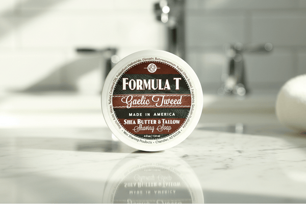 WSP Gaelic Tweed Formula T Shaving Soap – Tallow & Shea Butter – Artisan Lather The Essential (Shave Soap Only)