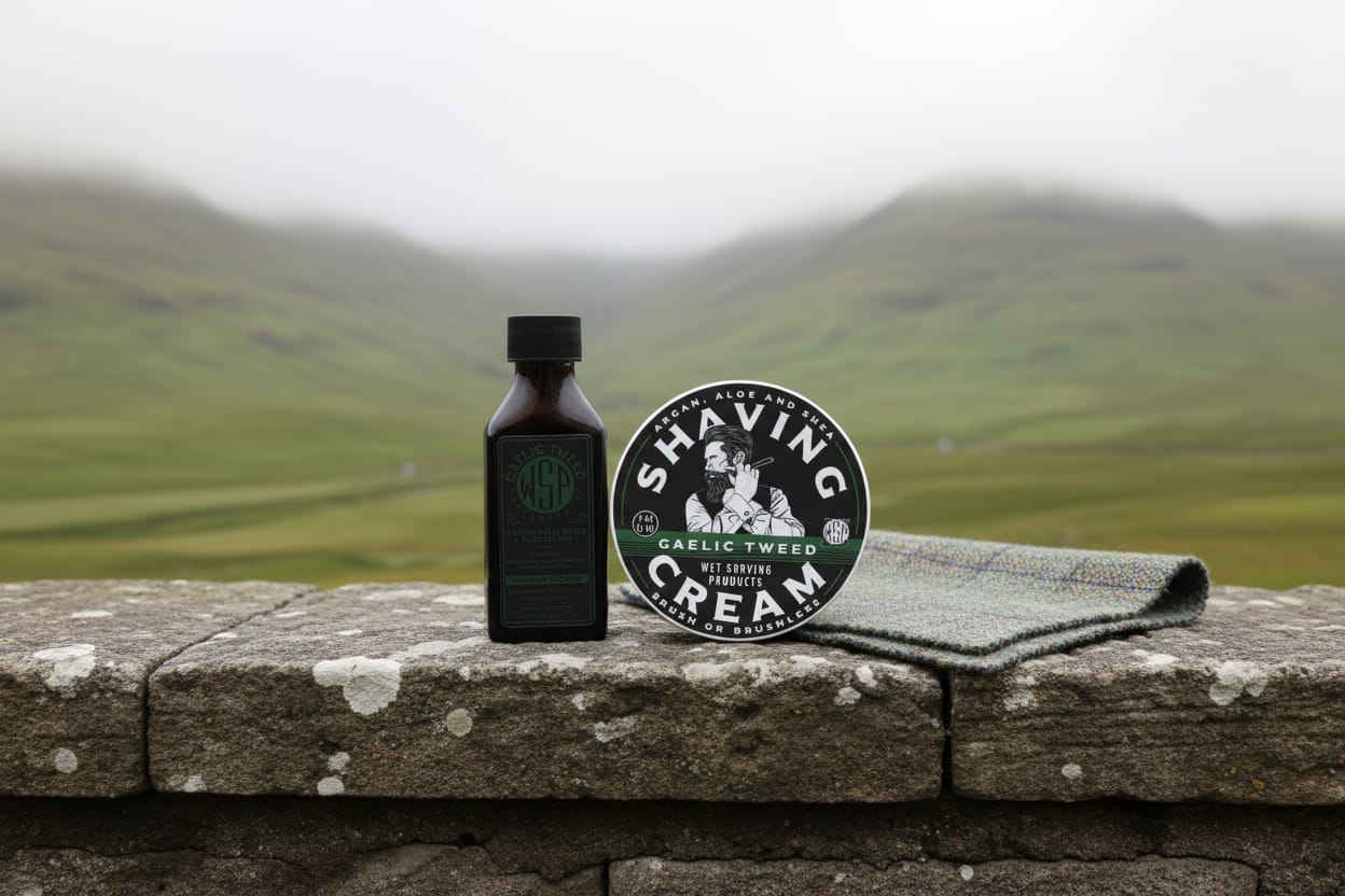 WSP Gaelic Tweed Shaving Cream The Classic Pair – Cream + Matching Splash