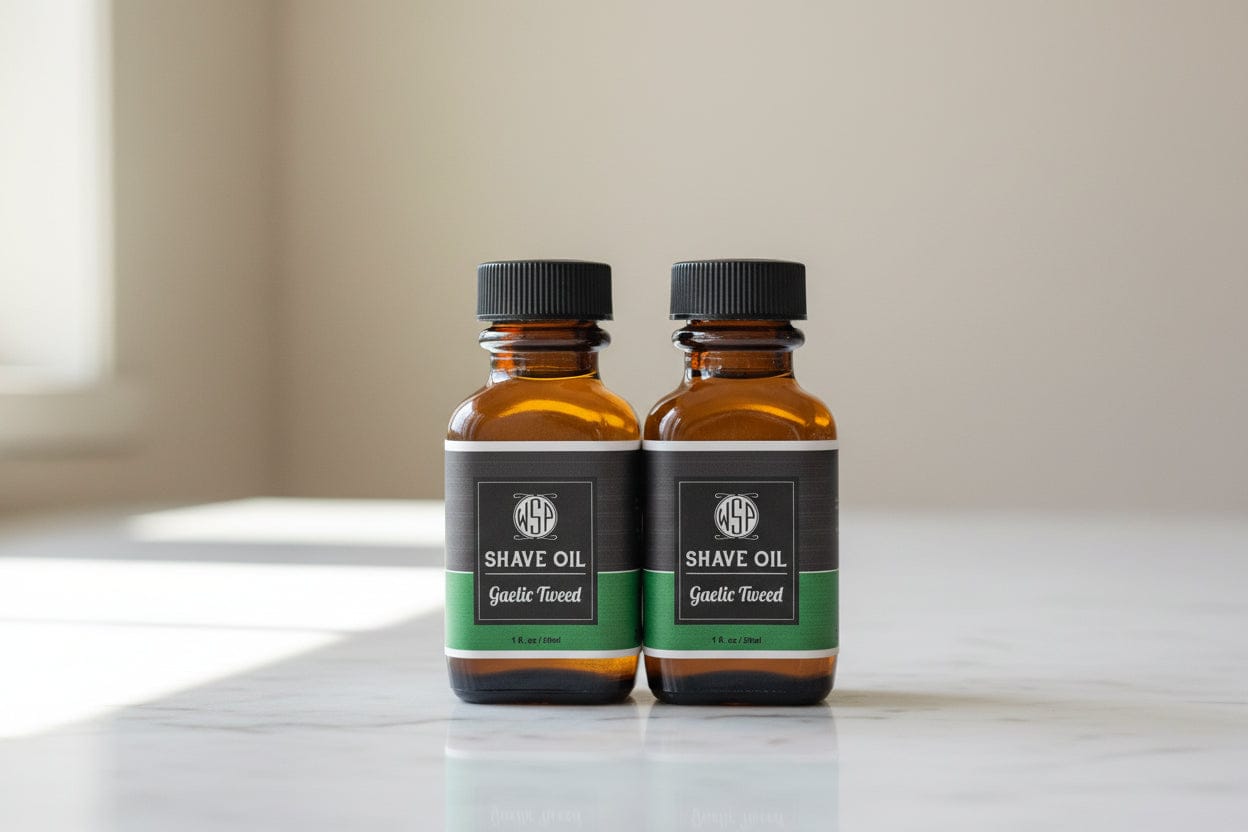WSP Gaelic Tweed Ultra-Glide Pre-Shave Oil – Non-Greasy & Brush Safe – 1 oz The Double Tap (2 Bottles)