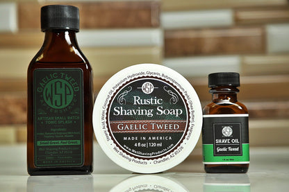 WSP Kit: Fragrance = Pre Shave, Soap, & Aftershave Rustic / Gaelic Tweed