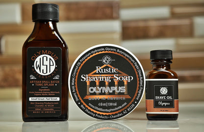 WSP Kit: Fragrance = Pre Shave, Soap, & Aftershave Rustic / Olympus