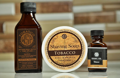 WSP Kit: Fragrance = Pre Shave, Soap, & Aftershave Rustic / Tobacco