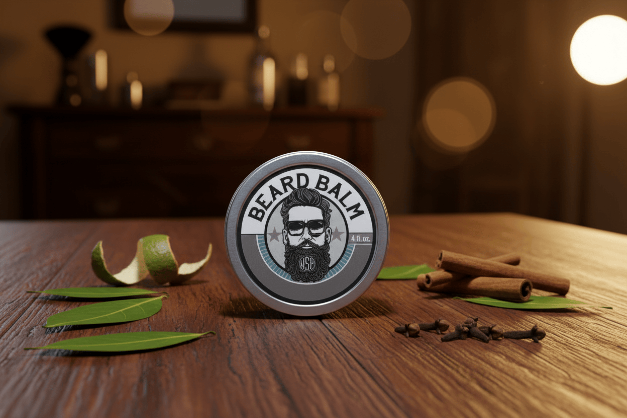 WSP Limited Edition: Bay Rum Beard Collection (Oil & Balm) - Scented to Order The Utility Tin: 4oz Beard Balm