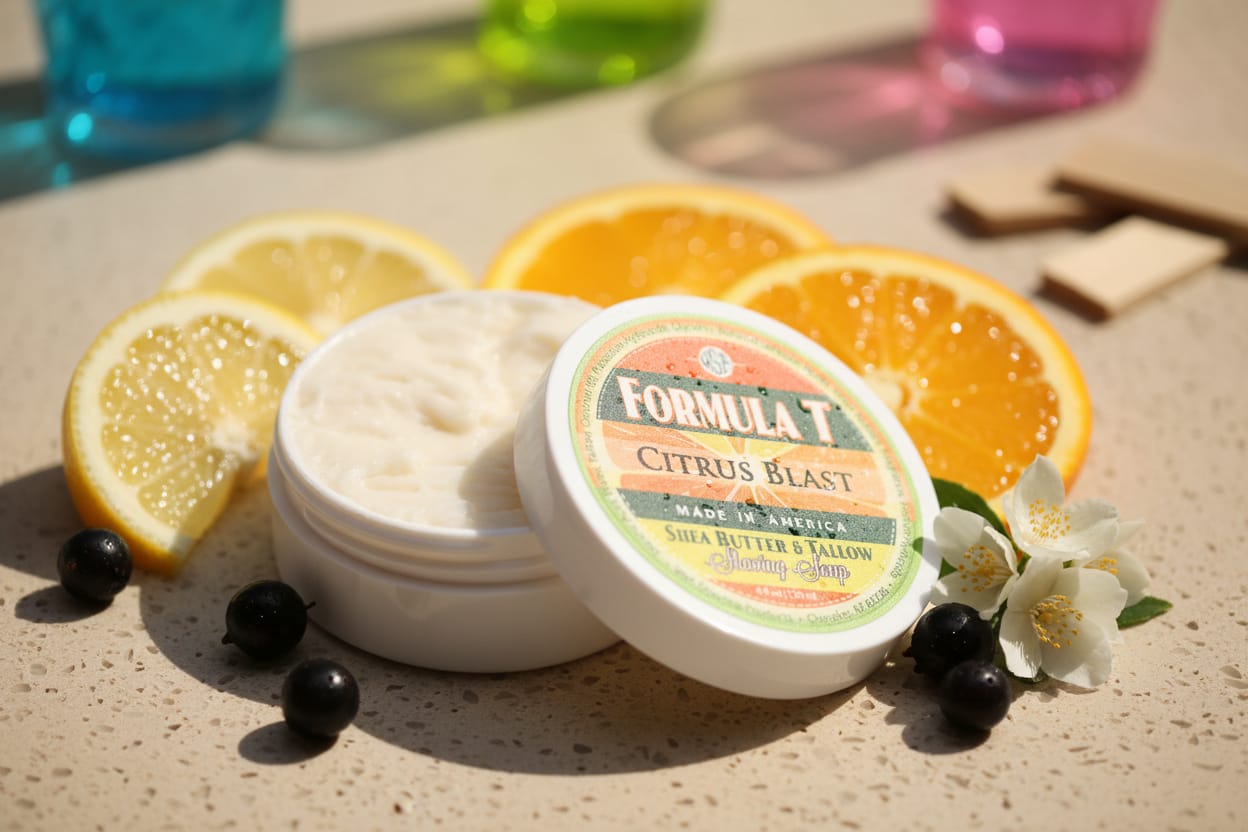 WSP Limited Edition (Citrus Blast) Formula T Shaving Soap 4 fl oz Made with Shea Butter & Tallow 100% Natural
