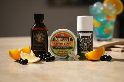 WSP Limited Edition (Citrus Blast) Formula T Shaving Soap 4 fl oz Made with Shea Butter & Tallow 100% Natural Soap + Splash + Balm (The Daily Driver)