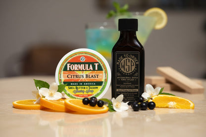 WSP Limited Edition (Citrus Blast) Formula T Shaving Soap 4 fl oz Made with Shea Butter & Tallow 100% Natural Soap + Splash (The Classic Pair)