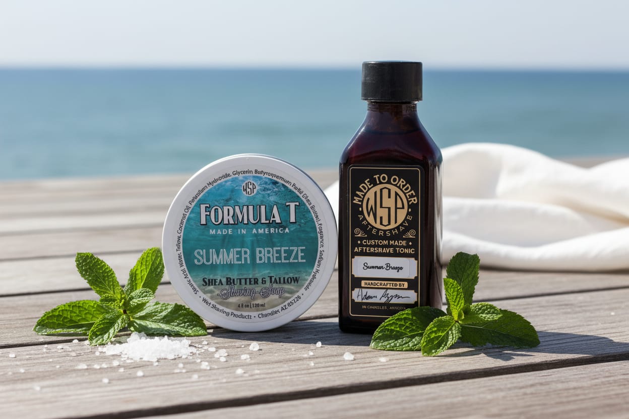 WSP Limited Edition - Summer Breeze - Formula T Shaving Soap Soap + Splash (The Classic Pair)