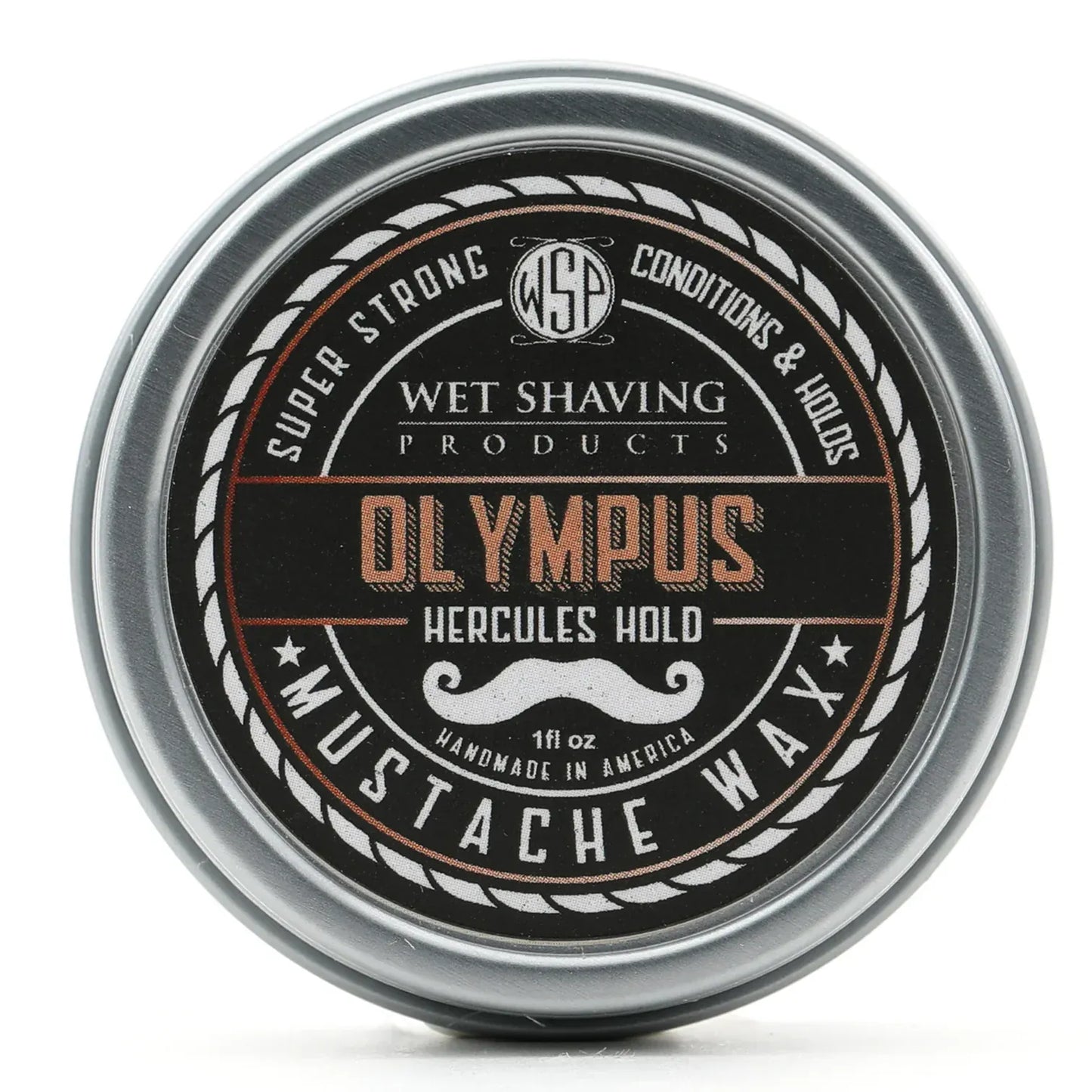 WSP Olympus Artisan Mustache Wax – Regular or Strong Hold – All-Natural Beeswax