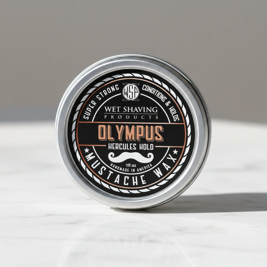 WSP Olympus Artisan Mustache Wax – Regular or Strong Hold – All-Natural Beeswax