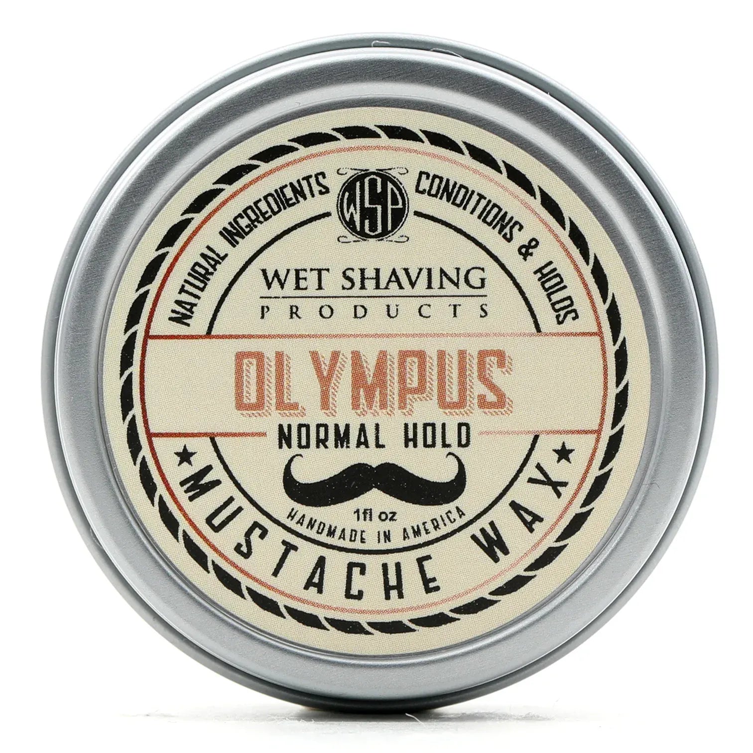 WSP Olympus Artisan Mustache Wax – Regular or Strong Hold – All-Natural Beeswax