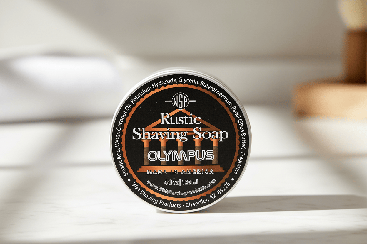 WSP Olympus Rustic Shaving Soap – Vegan, Natural & Ultra-Slick Lather The Essential (Shave Soap Only)