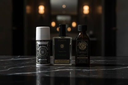 WSP Reserve Collection Aftershave Balm – Custom Scented to Order – Premium Cooling Formula Full Loadout: Balm + Splash + EdP (The Trifecta) / Black Vetiver