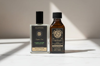 WSP Reserve Collection Aftershave Splash – Antiseptic Tonic & Healer – Made to Order Classic Vetiver / The Scent Stack (Splash + EdP)
