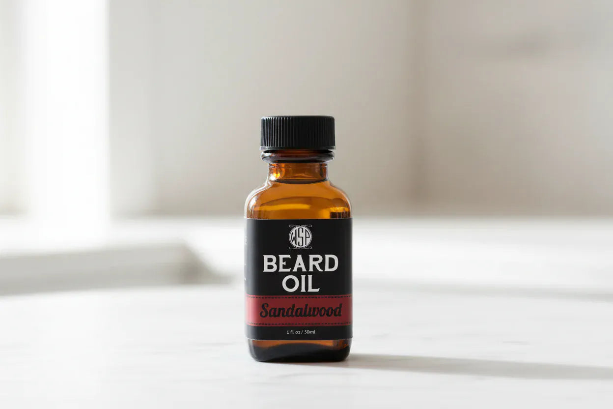 WSP Sandalwood Artisan Beard Oil – Dry-Finish Formula – Conditioner & Softener Standard Issue (1 oz Bottle)