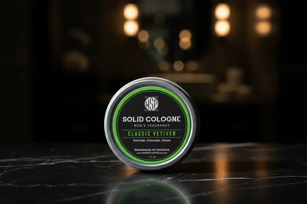 WSP Signature Scents Solid Cologne – EDP Strength Travel Fragrance – 1 oz Tin Classic Vetiver