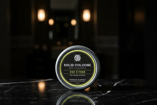 WSP Signature Scents Solid Cologne – EDP Strength Travel Fragrance – 1 oz Tin Oud Citron
