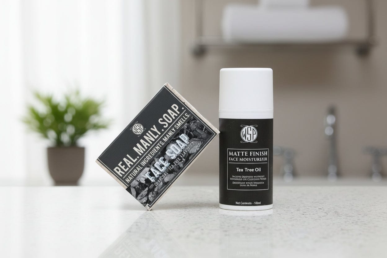 WSP The Daily Face Protocol – Charcoal Wash & Lotion Kits The Daily Maintenance (Soap + Lotion) / Tea Tree