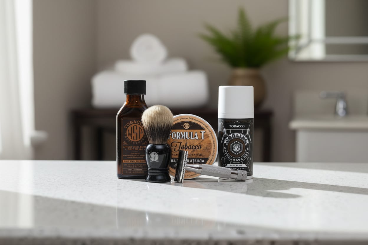 WSP The Grand Wet Shaving Kit The Craftsman (Best Badger) / Tobacco