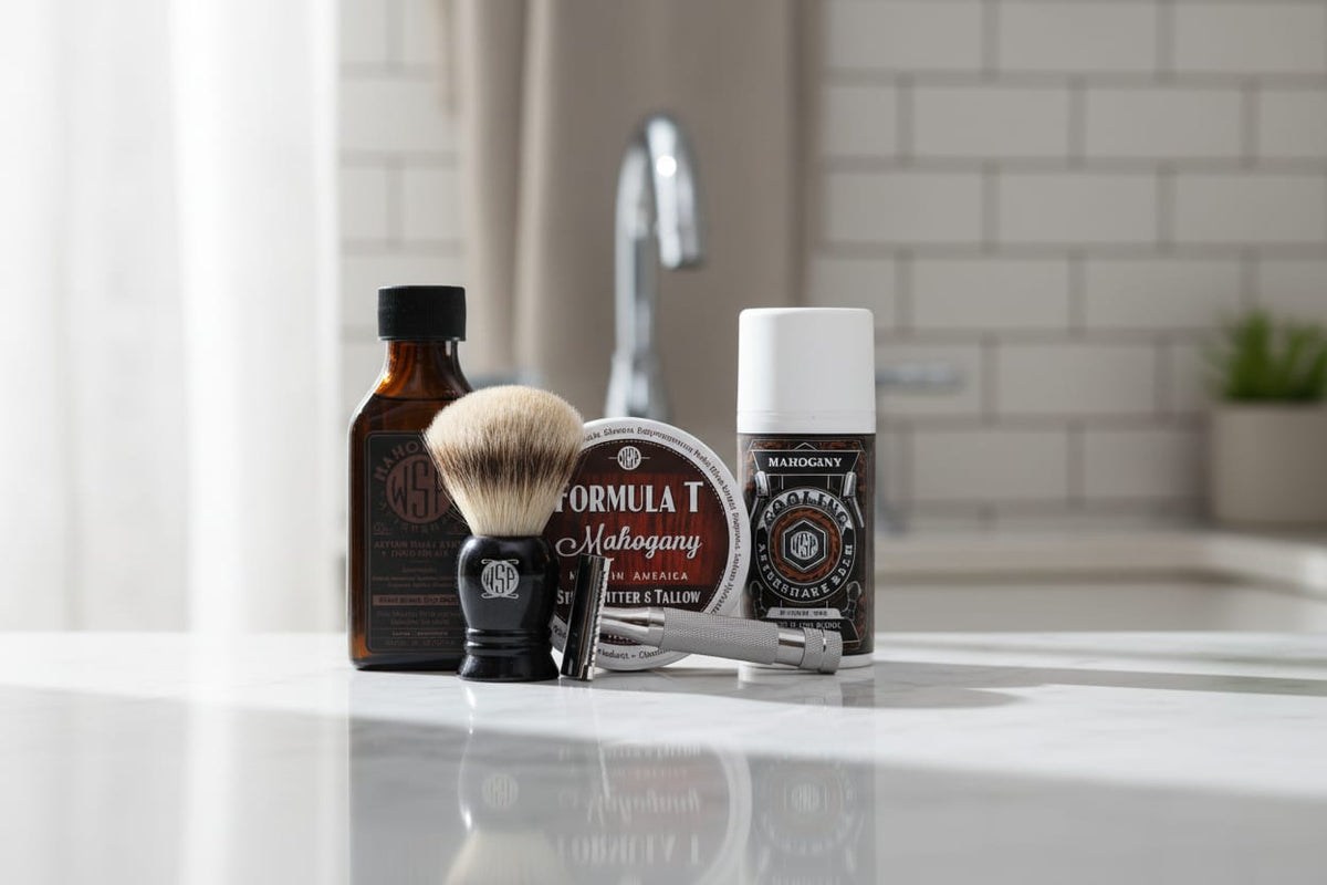 Shaving Store Complete Wet Shaving Kit with Safety Razor, Badger Brush & Formula T ...