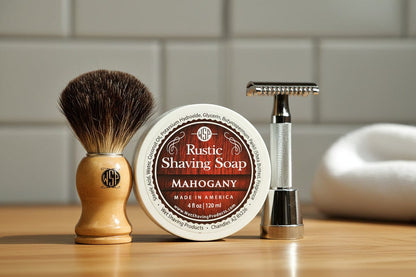WSP The Ultimate Beginner's Wet Shaving Kit – Safety Razor, Black Badger Brush & Soap Set Mahogany