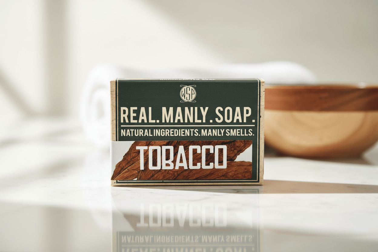 WSP Tobacco Artisan Hand & Body Soap – Natural Castile & Shea Butter Formula – Moisturizing Rich Lather Single Bar