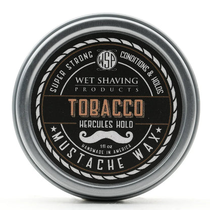 WSP Tobacco Artisan Mustache Wax – Regular or Strong Hold – All-Natural Beeswax Hercules Strong Hold (Max Control)