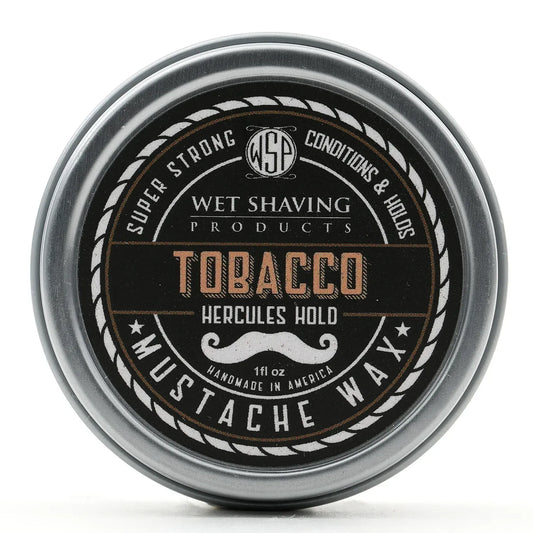 WSP Tobacco Artisan Mustache Wax – Regular or Strong Hold – All-Natural Beeswax Hercules Strong Hold (Max Control)