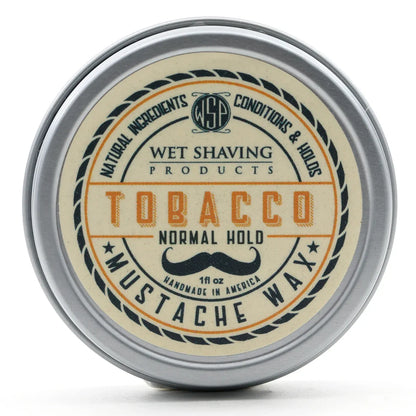 WSP Tobacco Artisan Mustache Wax – Regular or Strong Hold – All-Natural Beeswax Regular Hold (Natural Style)