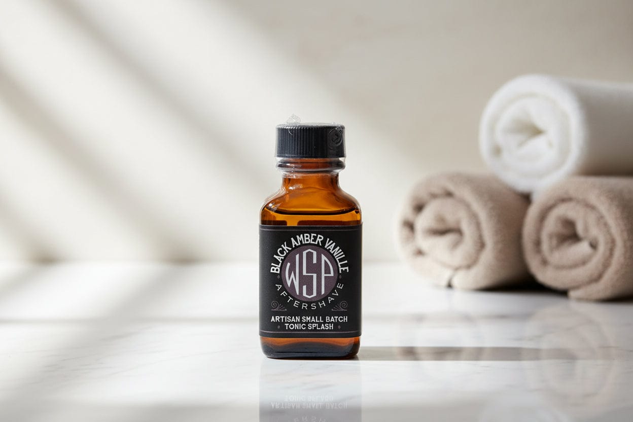 WSP Travel Size Aftershave Tonic – 1oz Bottles & Sample Flights Black Amber
