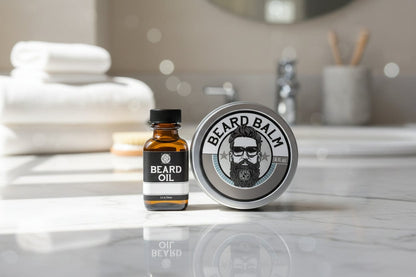 WSP Wood, Spice & Leather Beard Collection (Oil & Balm) - Scented to Order Bay Rum / The Conditioning Protocol (1oz Oil + 4oz Balm)