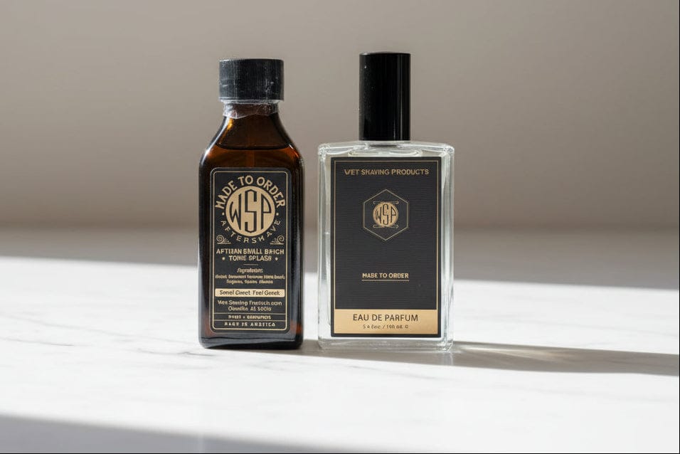 WSP Wood, Spice & Leather Collection - Aftershave Splash – Antiseptic Tonic & Healer - Made to Order Bay Rum / The Scent Stack (Splash + EdP)