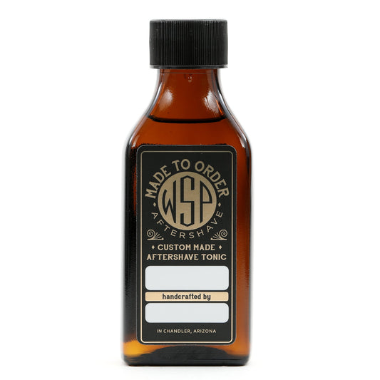 small brown bottle of aftershave tonic