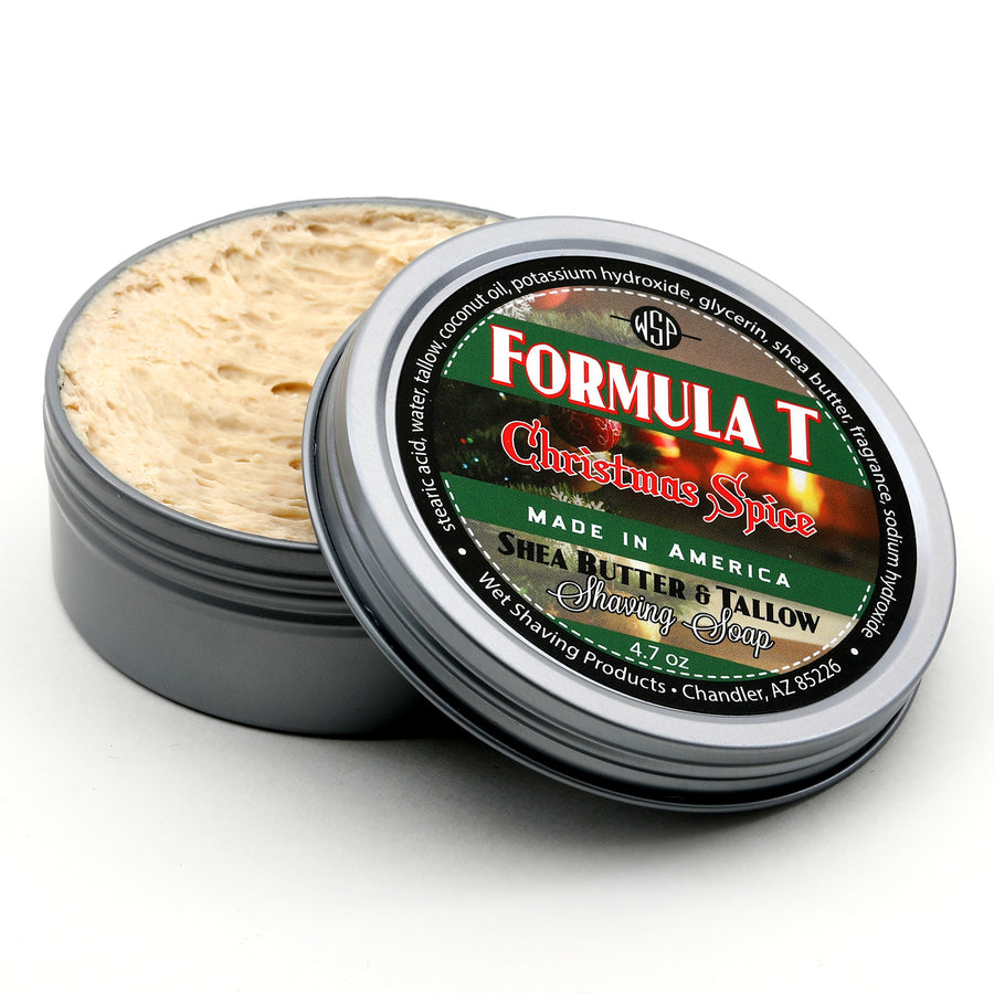 Limited Edition - Christmas Spice - Formula T Shaving Soap 4.7 oz Made with Shea Butter & Tallow