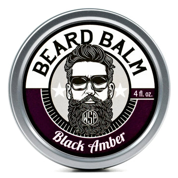 Beard Balm 4 oz (Black Amber) Leave in Conditioner Natural & Vegetarian