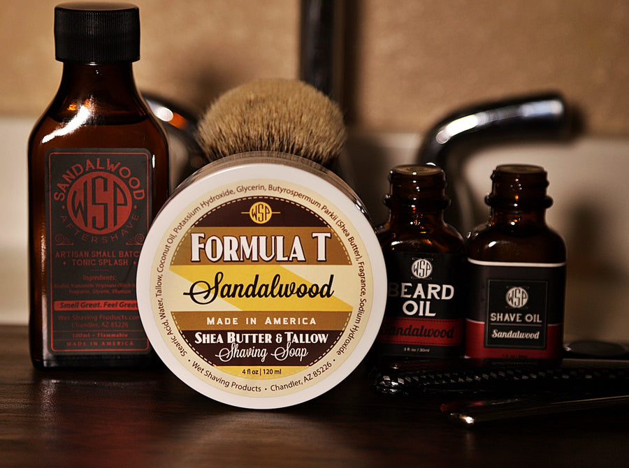 Formula T Shaving Soap - Shea Butter & Tallow - 4 Fl oz in Jar - Sandalwood