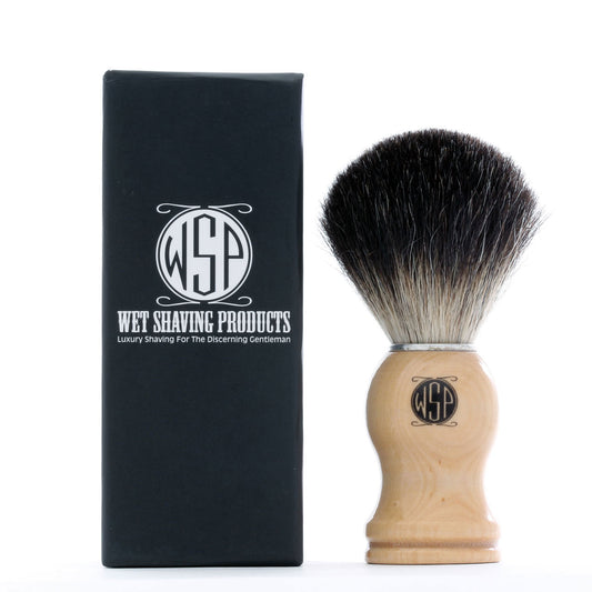 FINAL SALE WSP High Density 100% Pure Black Badger Shaving Brush