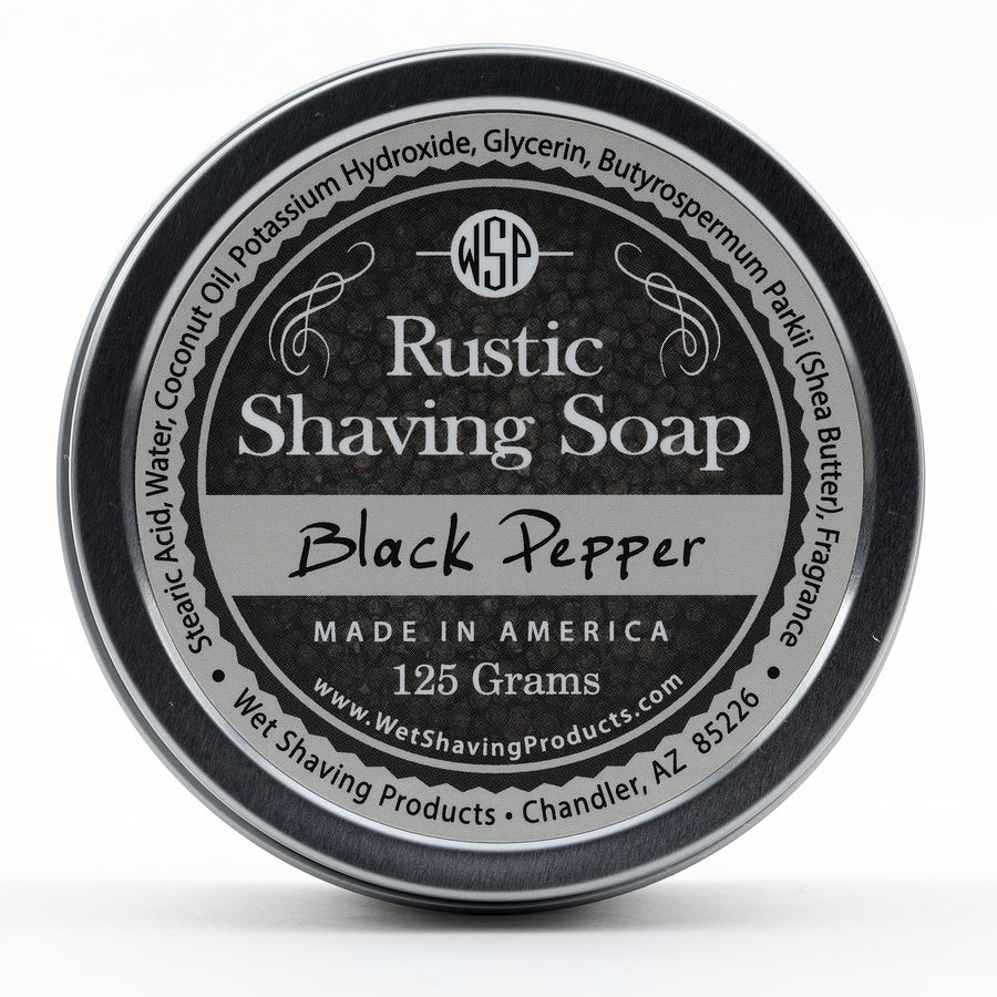 Limited Edition - Black Pepper - Rustic Shaving Soap Vegan & Natural 4 Fl oz