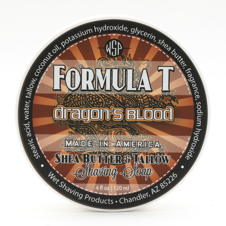 Limited Edition - Dragon's Blood - Formula T Shaving Soap Made with Shea Butter & Tallow - 4 oz