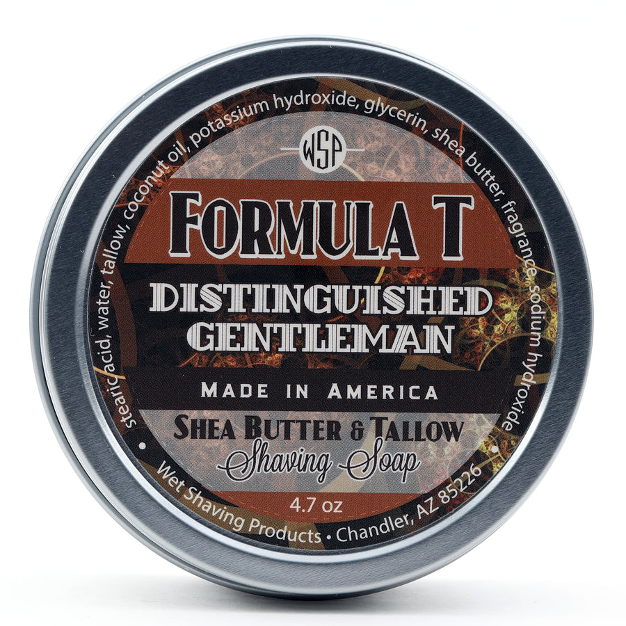 Limited Edition - Distinguished Gentleman - Formula T Shaving Soap 4 fl oz Made with Shea Butter & Tallow