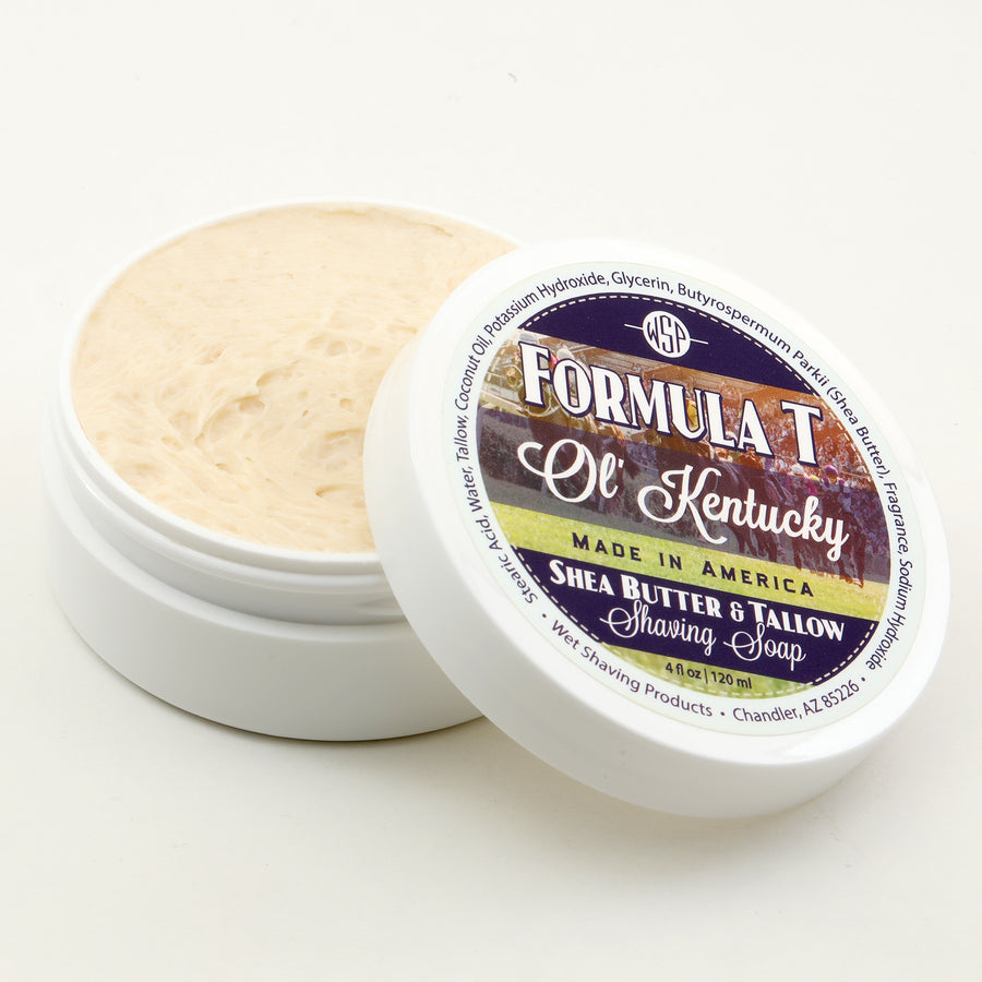 Formula T Shaving Soap - Shea Butter & Tallow - 4 Fl oz in Jar - Ol' Kentucky