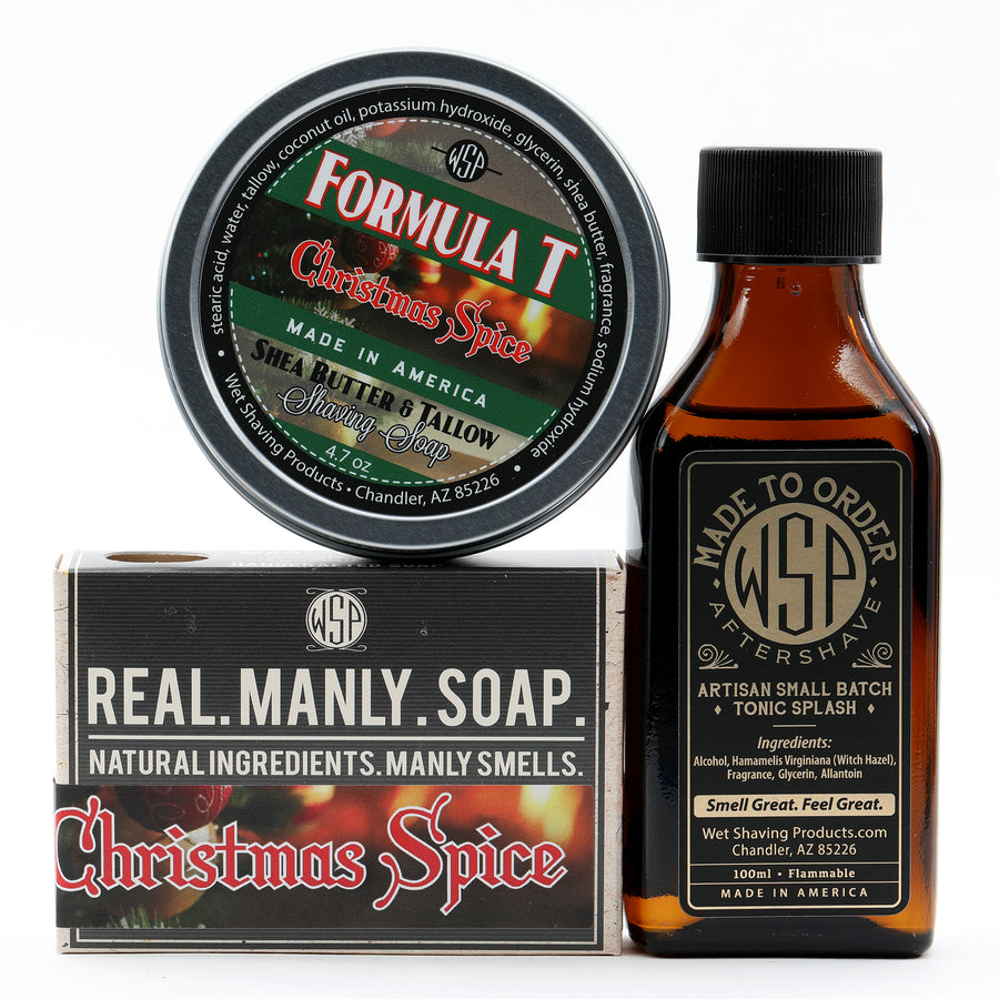 Limited Edition - Christmas Spice - Formula T Shaving Soap 4.7 oz Made with Shea Butter & Tallow