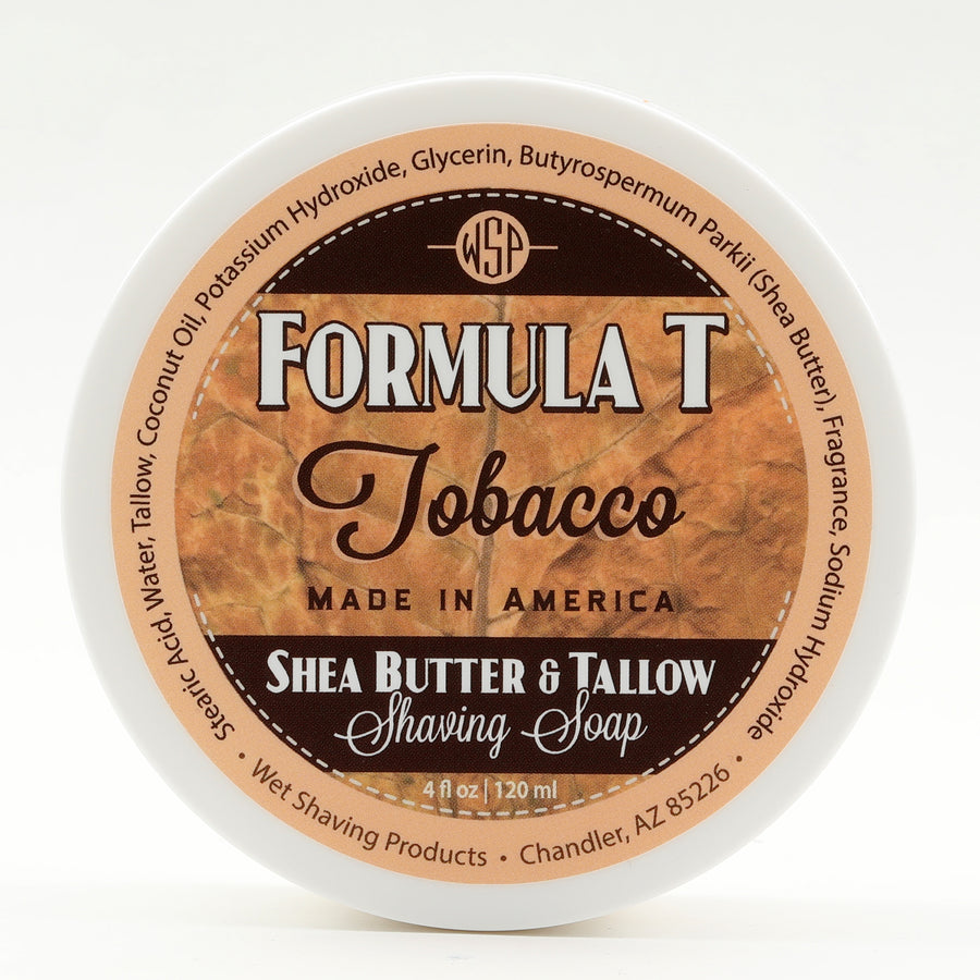 Formula T Shaving Soap - Shea Butter & Tallow - 4 Fl oz in Jar - Tobacco