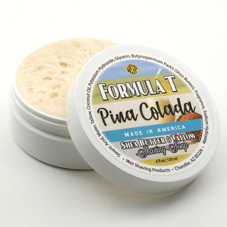 Limited Edition - Pina Colada- Formula T Shaving Soap 4 fl oz Made with Shea Butter & Tallow 100% Natural