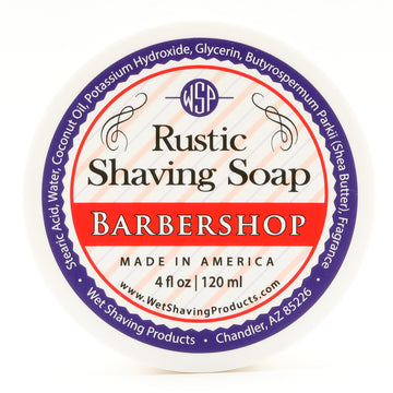 Rustic Shaving Soap Vegan & All Natural (Barbershop) 4 Fl Oz in Jar