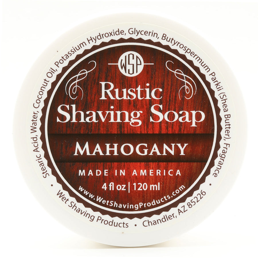 Rustic Shaving Soap Vegan & All Natural 4 Fl oz in Jar (Mahogany)