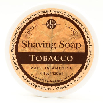 Rustic Shaving Soap Vegan & All Natural 4 Fl oz in Jar (Tobacco)
