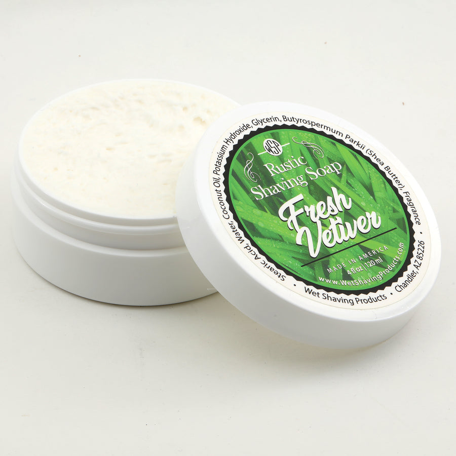 Limited Edition - Fresh Vetiver - Rustic Shaving Soap Vegan & Natural 4 Fl oz