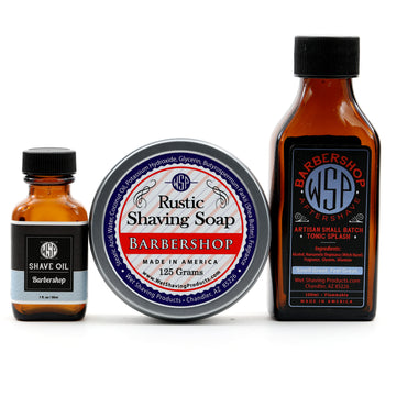 Rustic Fragrance Set (Pre Shave, Soap, & Aftershave) (Barbershop)