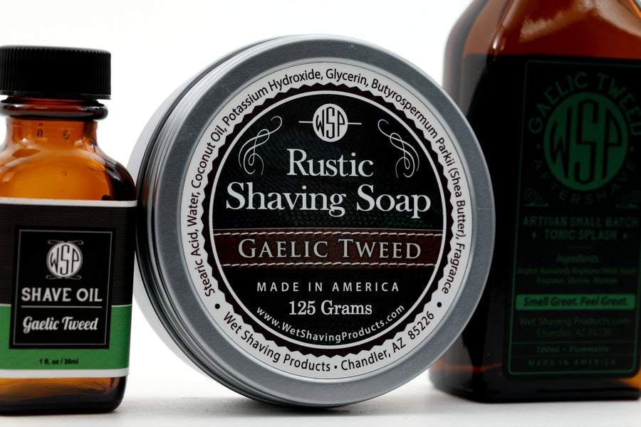 Rustic Fragrance Set (Pre Shave, Soap, & Aftershave) (Gaelic Tweed)