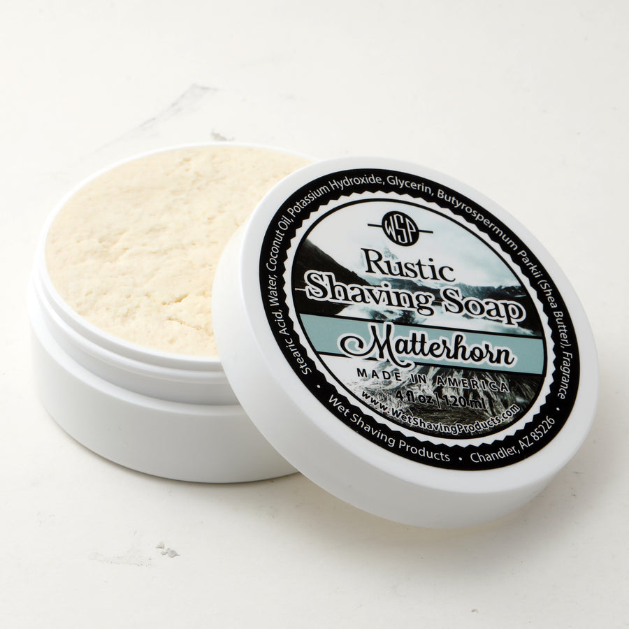 Limited Edition - Matterhorn - Rustic Shaving Soap Vegan & All Natural 4 Fl oz (Silver Mountain Water)